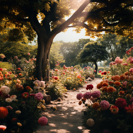 A beautiful garden filled with chrysanthemum flowers for Gulbaan's Valentine's Day