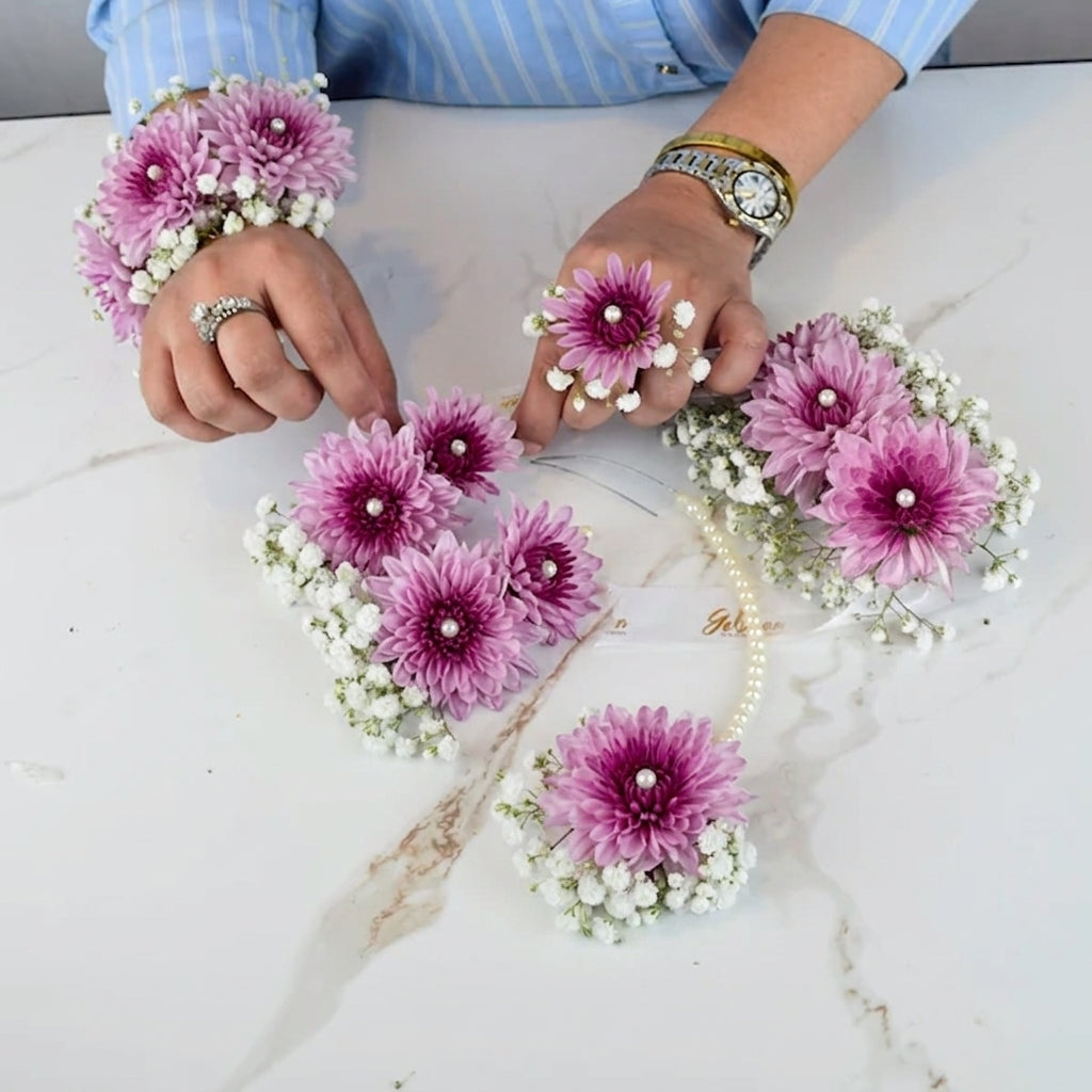 Double-Shaded Floral Jewelry Set