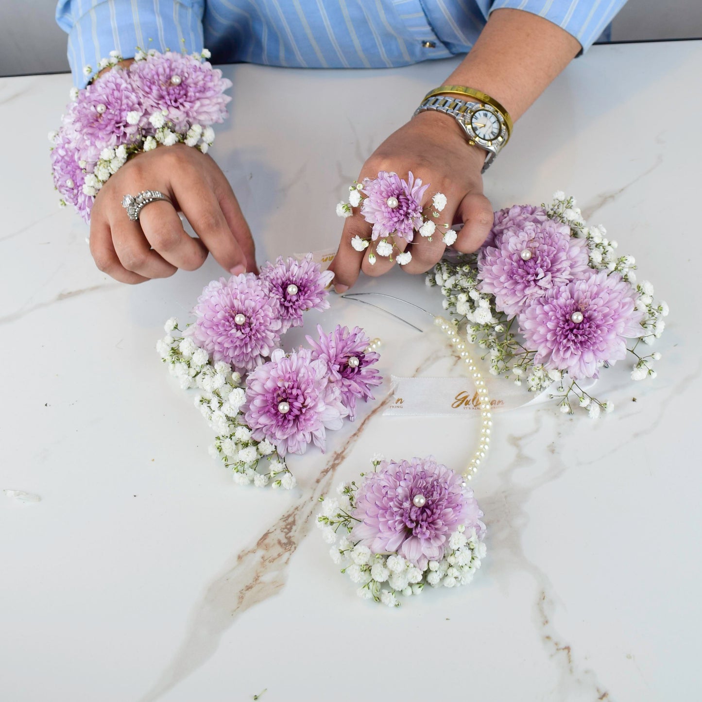 Double-Shaded Floral Jewelry Set