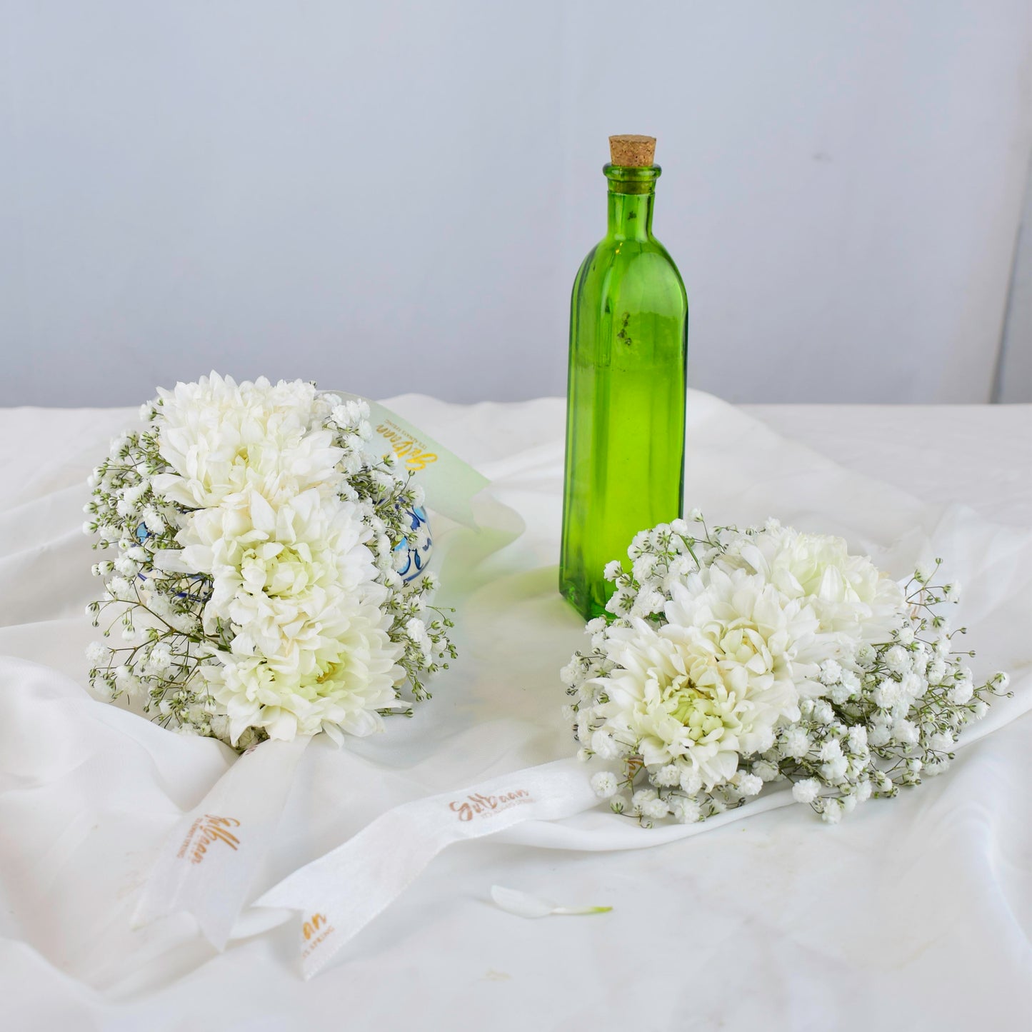 Gajra Pair with White Chrysanthemums
