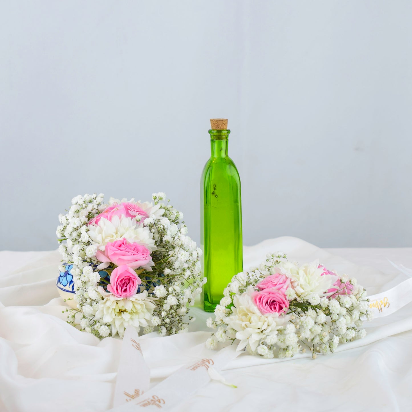 Gajra Pair with White Chrysanthemum and Spray Roses