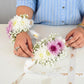 Gajra Pair with White and Purple Chrysanthemums
