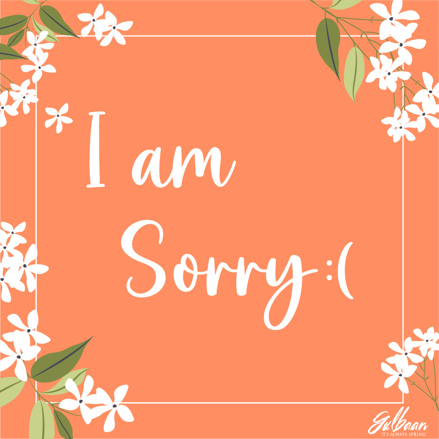 card - I am sorry orange