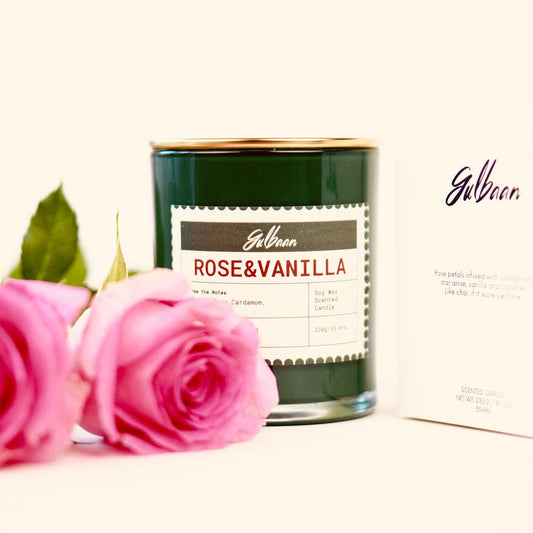 Rose & Vanilla Candle - 100% Soy